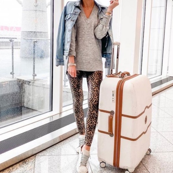 Spanx Faux Leather Leopard Leggings - Picture 1 of 6